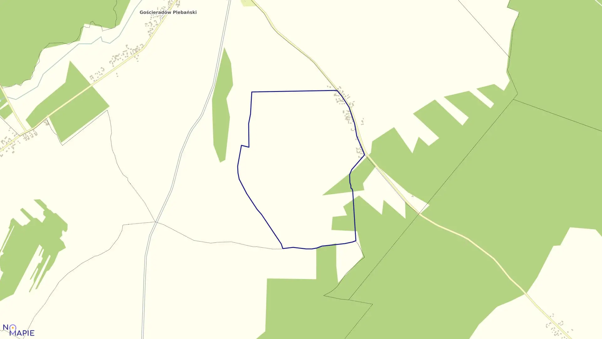 Mapa obrębu GOŚCIERADÓW KOLONIA w gminie Gościeradów