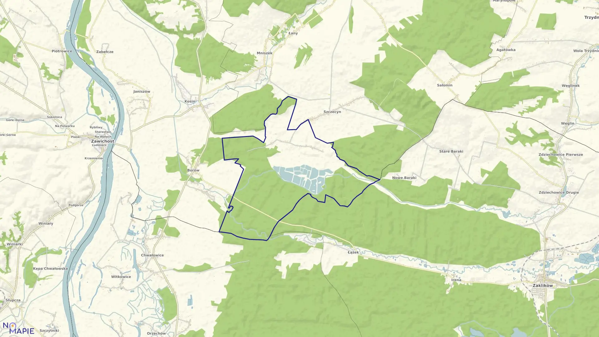 Mapa obrębu WÓLKA SZCZECKA w gminie Gościeradów